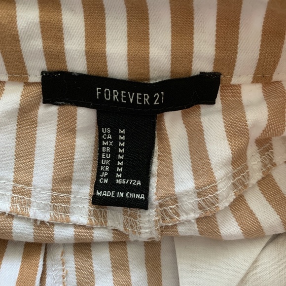 Forever 21 tan and white striped mini skirt - Picture 5 of 6